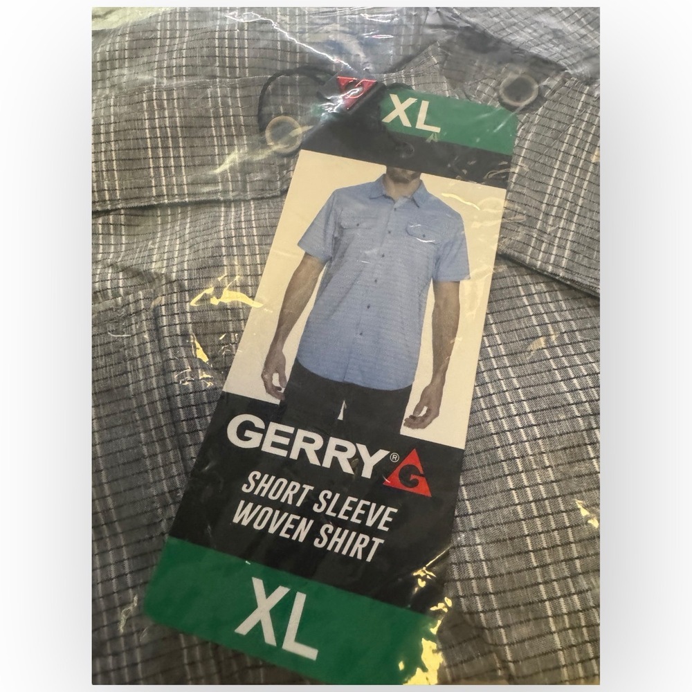 NWT Gerry Men’s Blue Ridge Short-Sleeve Shirt – XL – Light Grey - Picture 4 of 5